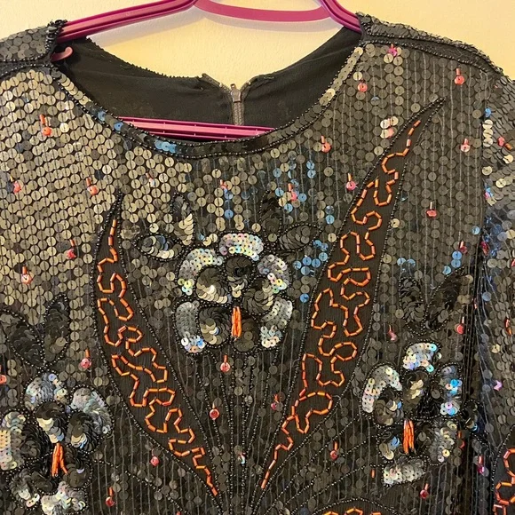 Vintage stunning full sequinned maxi dress - Picture 2 of 4